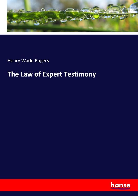Produktbild: The Law of Expert Testimony