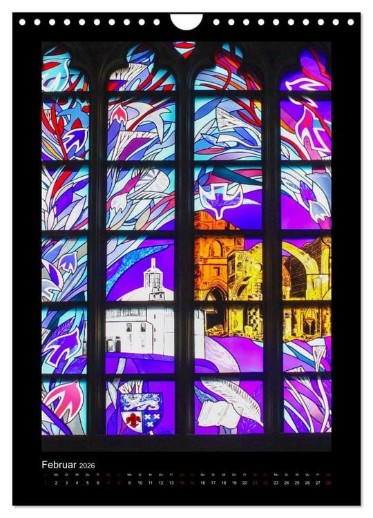 Produktbild: Kirchenfenster - Sakrale Glaskunst (Wandkalender 2026 DIN A4 hoch), CALVENDO Monatskalender