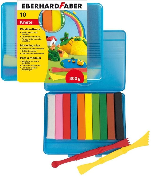 Eberhard Faber 572010 - Plastilin-Knete, inklusive 2 Modellierwerkzeuge