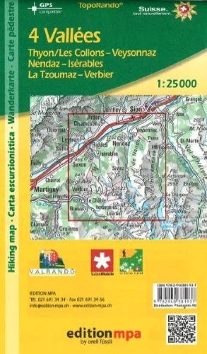 Produktbild: 4 Vall&eacute;es. Carte p&eacute;destre / Wanderkarte.1:25'000