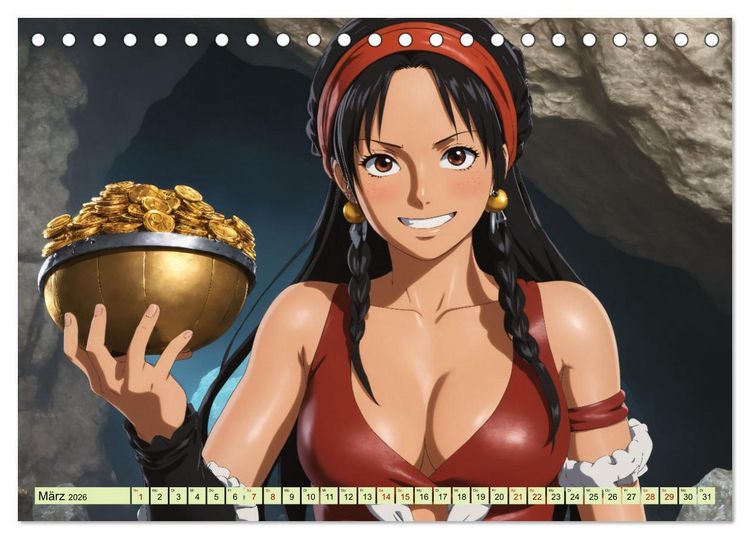 Produktbild: Anime Piraten - Waifu Edition (Tischkalender 2026 DIN A5 quer), CALVENDO Monatskalender