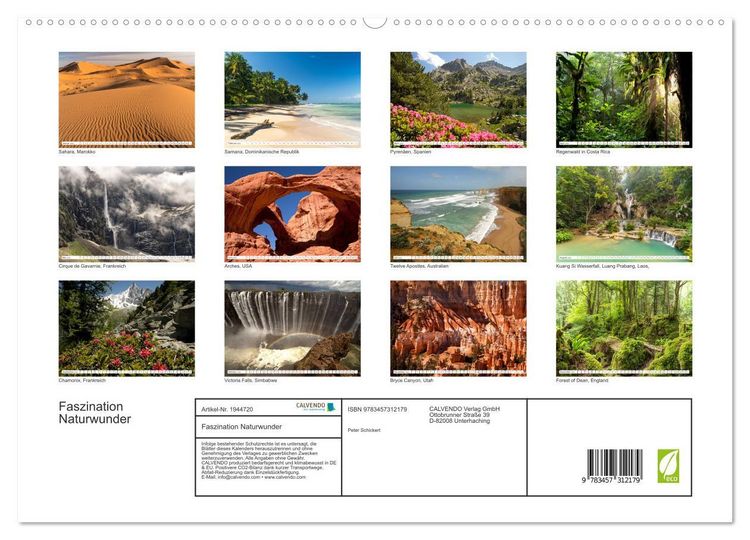 Produktbild: Faszination Naturwunder (hochwertiger Premium Wandkalender 2026 DIN A2 quer), Kunstdruck in Hochglanz
