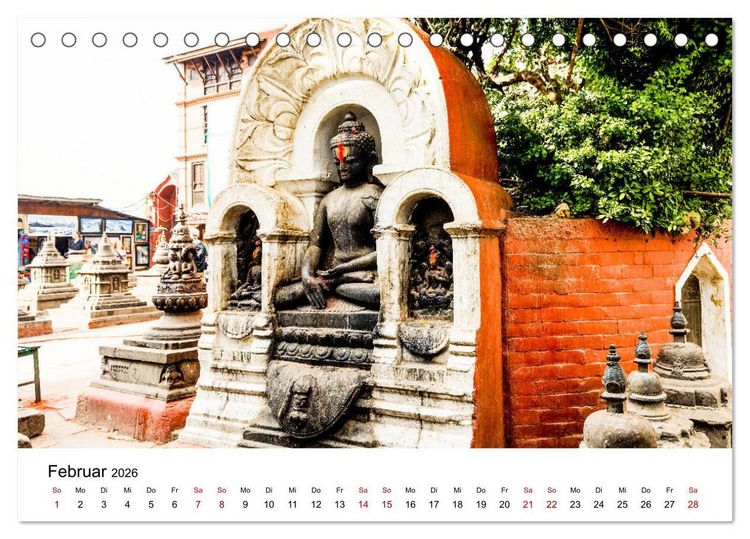 Produktbild: Impressionen aus Kathmandu (Tischkalender 2026 DIN A5 quer), CALVENDO Monatskalender