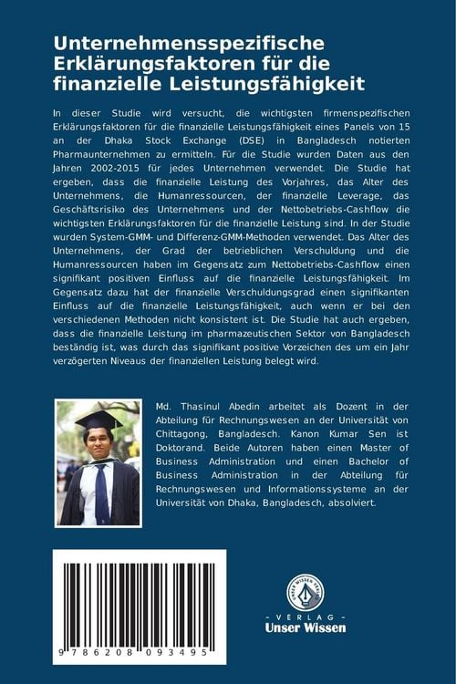 Produktbild: Unternehmensspezifische Erkl&auml;rungsfaktoren f&uuml;r die finanzielle Leistungsf&auml;higkeit