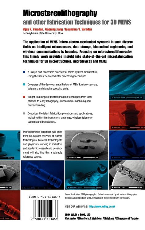 Produktbild: Microstereolithography and Other Fabrication Techniques for 3D Mems