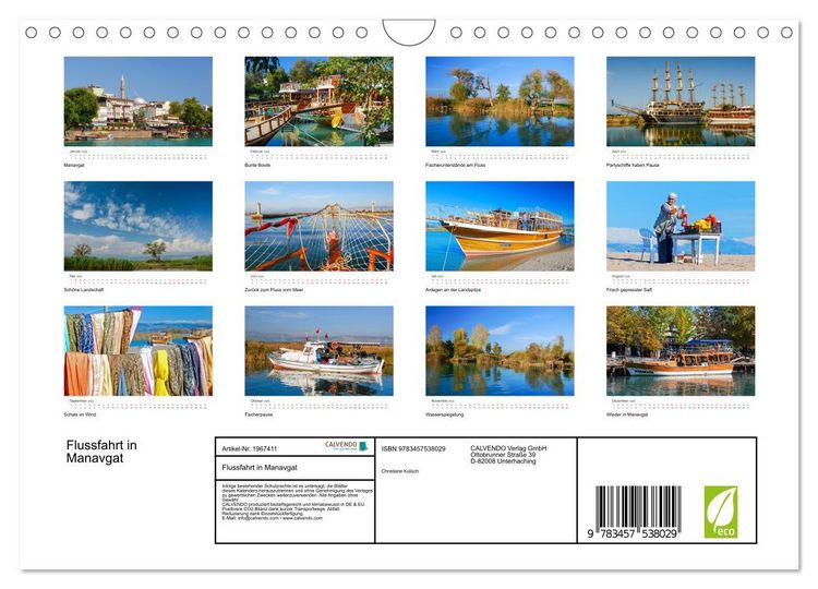 Produktbild: Flussfahrt in Manavgat (Wandkalender 2026 DIN A4 quer), CALVENDO Monatskalender