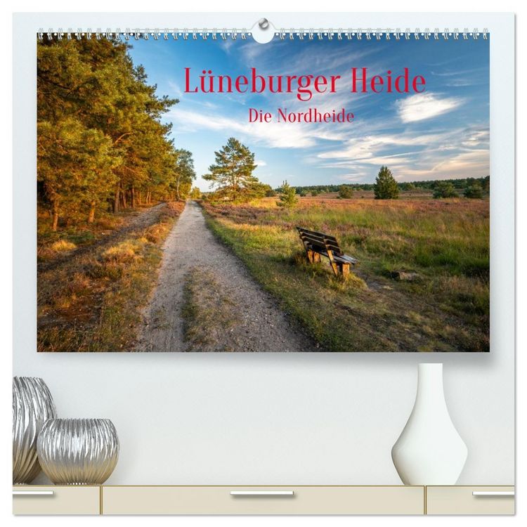 Produktbild: L&uuml;neburger Heide: Die Nordheide (hochwertiger Premium Wandkalender 2026 DIN A2 quer), Kunstdruck in Hochglanz