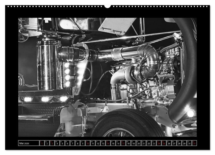 Produktbild: Kenworth W900A EXTHD - in schwarzwei&szlig; (hochwertiger Premium Wandkalender 2026 DIN A2 quer), Kunstdruck in Hochglanz
