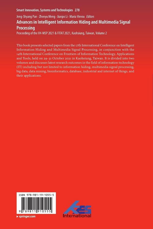 Produktbild: Advances in Intelligent Information Hiding and Multimedia Signal Processing