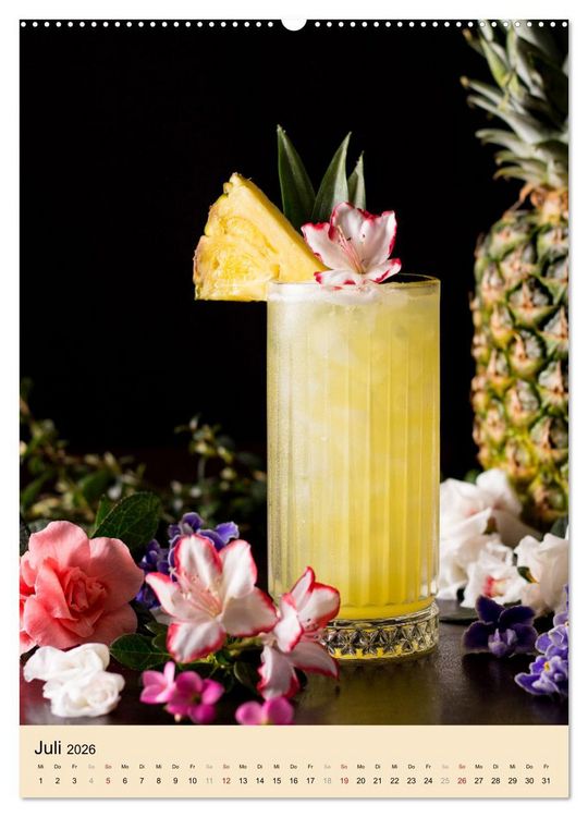 Produktbild: Cocktails mit Blumen und Pflanzen (Wandkalender 2026 DIN A2 hoch), CALVENDO Monatskalender