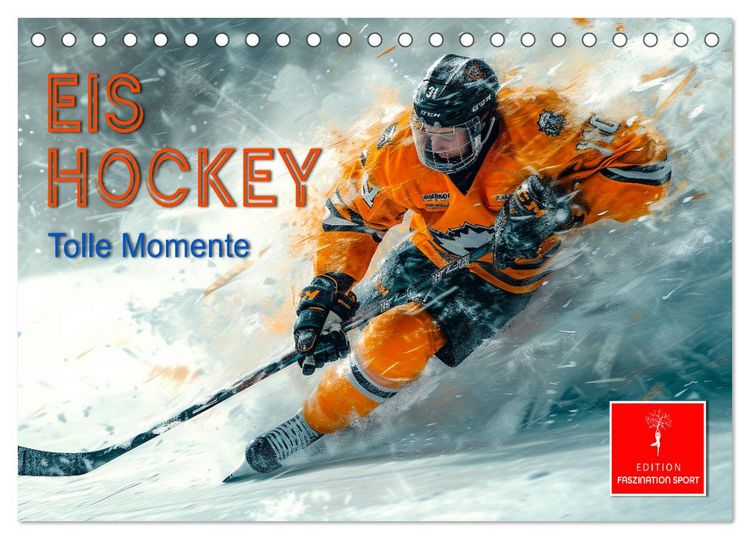 Produktbild: Eishockey - tolle Momente (Tischkalender 2026 DIN A5 quer), CALVENDO Monatskalender