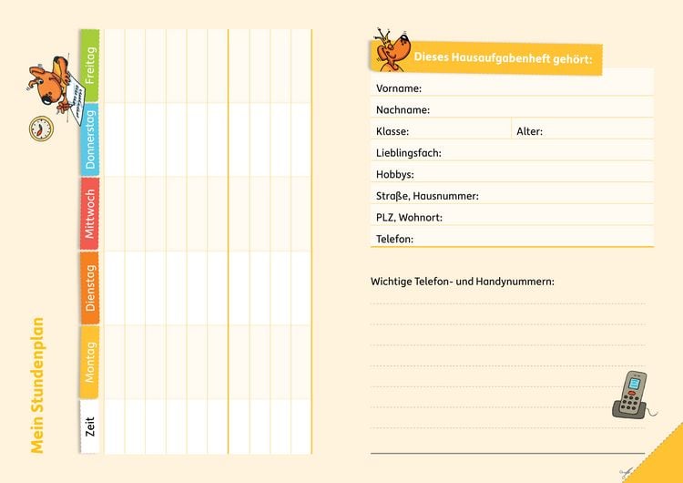 Produktbild: Hausaufgabenheft Grundschule, A5-Heft