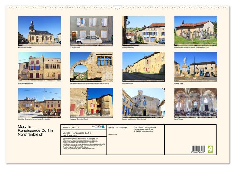 Produktbild: Marville - Renaissance-Dorf in Nordfrankreich (Wandkalender 2026 DIN A2 quer), CALVENDO Monatskalender