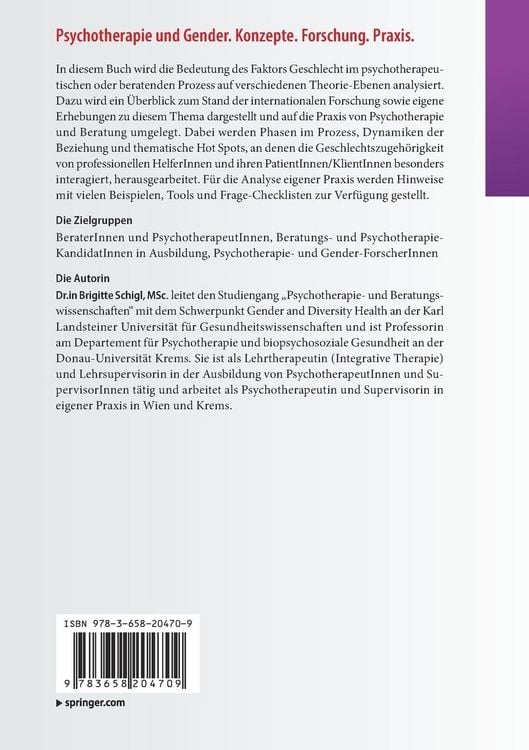 Produktbild: Psychotherapie und Gender. Konzepte. Forschung. Praxis.