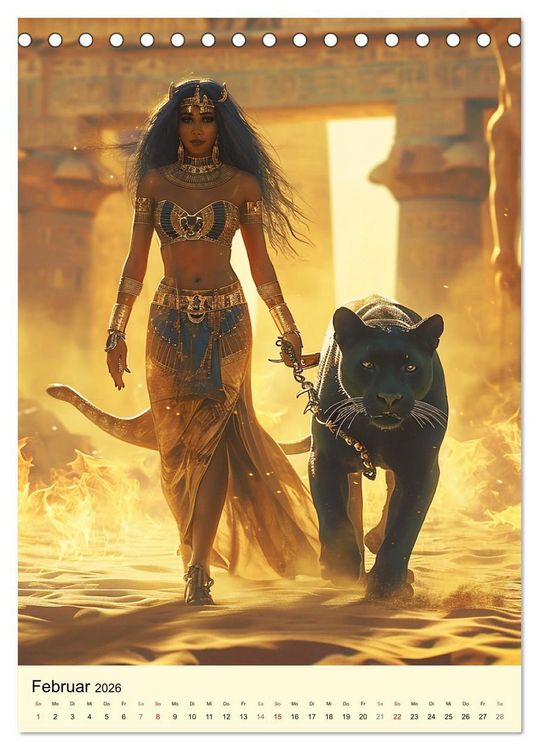 Produktbild: &Auml;gyptischer Katzenkult. Priesterinnen der G&ouml;ttin Bastet (Tischkalender 2026 DIN A5 hoch), CALVENDO Monatskalender