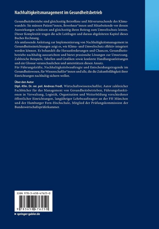 Produktbild: Nachhaltigkeitsmanagement im Gesundheitsbetrieb