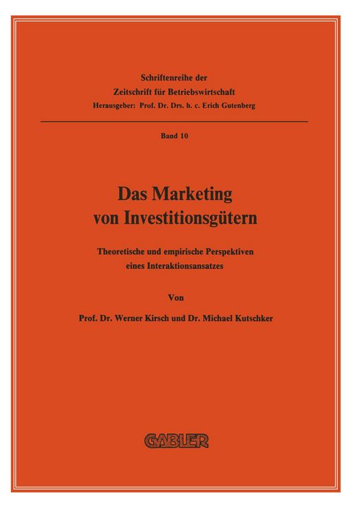 Produktbild: Das Marketing von Investitionsg&uuml;tern