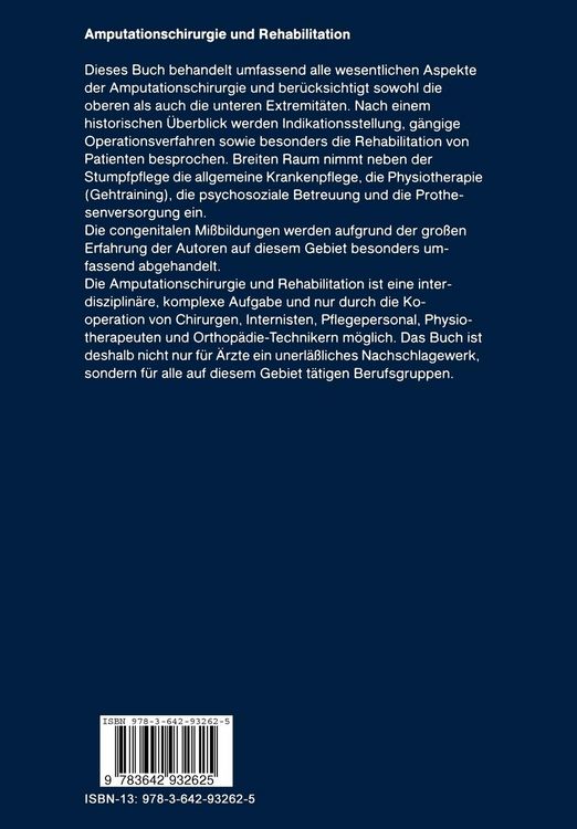 Produktbild: Amputationschirurgie und Rehabilitation