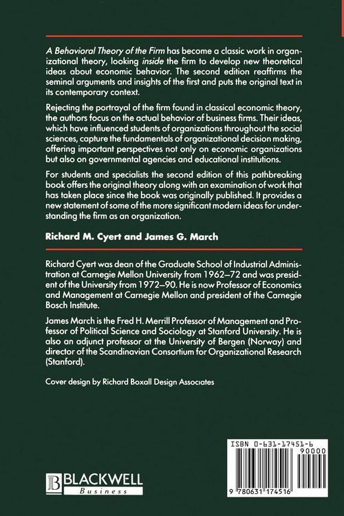 Produktbild: Behavioral Theory of the Firm