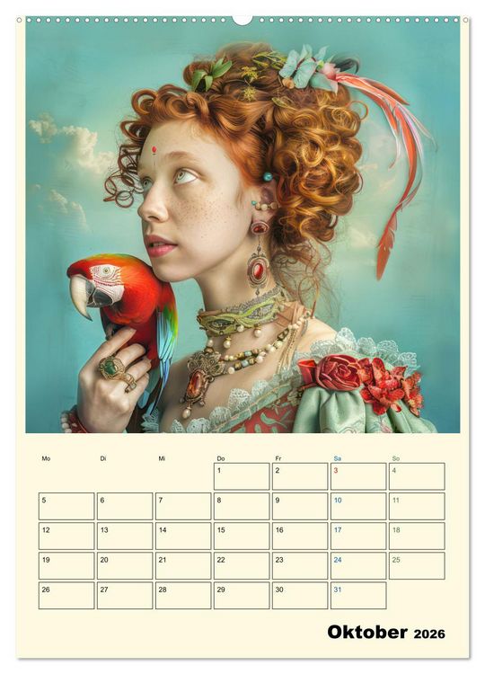 Produktbild: Surreale Frauenportraits im venezianischen Stil - Planer (Wandkalender 2026 DIN A2 hoch), CALVENDO Monatskalender