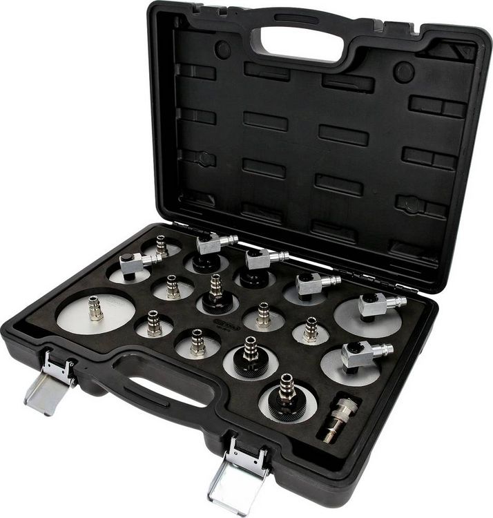 Produktbild: KS Tools 160.0815 Universal-Entl&uuml;fterstutzen-Adapter-Satz zur Bremsenentl&uuml;ftung, 17-tlg