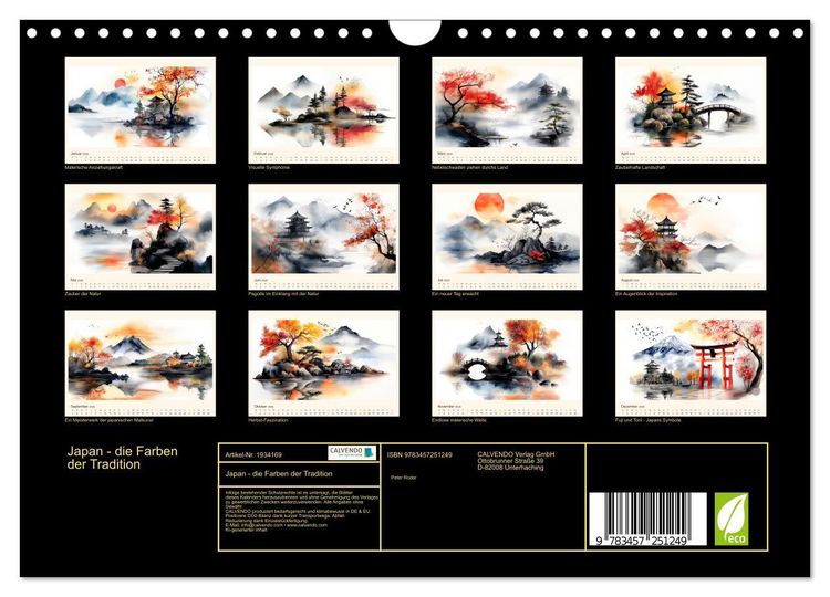 Produktbild: Japan - die Farben der Tradition (Wandkalender 2026 DIN A4 quer), CALVENDO Monatskalender