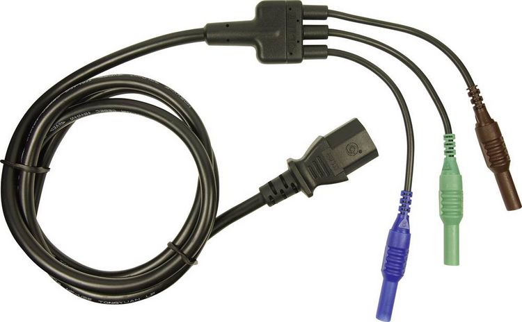 Produktbild: Cliff CIH29920 Sicherheits-Messleitung Stecker 4 mm Kaltger&auml;te-Buchse C13 1.50 m Blau, Gr&uuml;n, Braun 1 St.