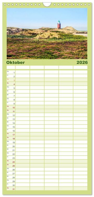 Produktbild: Familienplaner 2026 - SYLT D&uuml;nenwege mit 5 Spalten (Wandkalender, 21 x 45 cm) CALVENDO