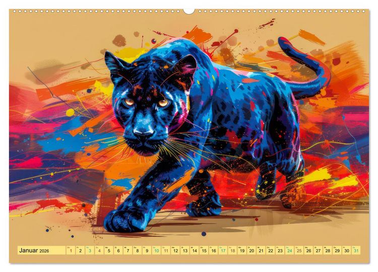 Produktbild: Tiere im Pop Art Kleid (Wandkalender 2026 DIN A2 quer), CALVENDO Monatskalender