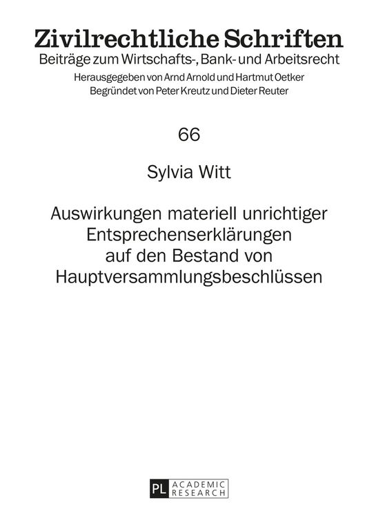 Produktbild: Auswirkungen materiell unrichtiger Entsprechenserkl&auml;rungen auf den Bestand von Hauptversammlungsbeschl&uuml;ssen