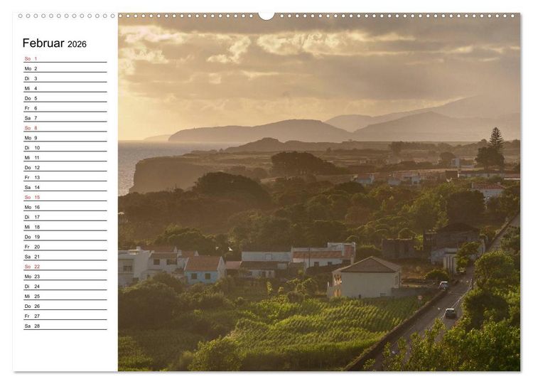 Produktbild: Azoren - S&atilde;o Miguel (hochwertiger Premium Wandkalender 2026 DIN A2 quer), Kunstdruck in Hochglanz
