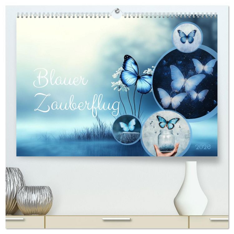 Produktbild: Blauer Zauberflug (hochwertiger Premium Wandkalender 2026 DIN A2 quer), Kunstdruck in Hochglanz