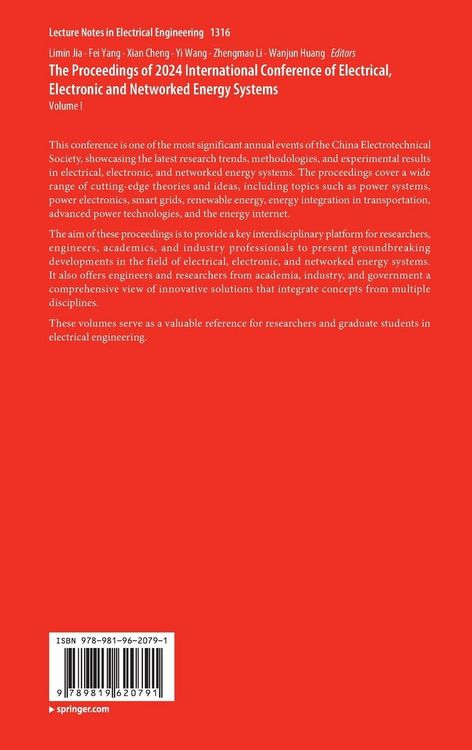 Produktbild: The Proceedings of 2024 International Conference of Electrical, Electronic and Networked Energy Systems