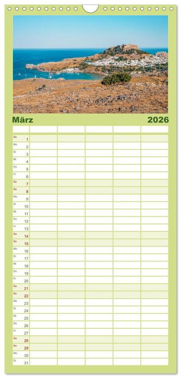 Produktbild: Familienplaner 2026 - Rhodos - Die Highlights der Insel mit 5 Spalten (Wandkalender, 21 x 45 cm) CALVENDO