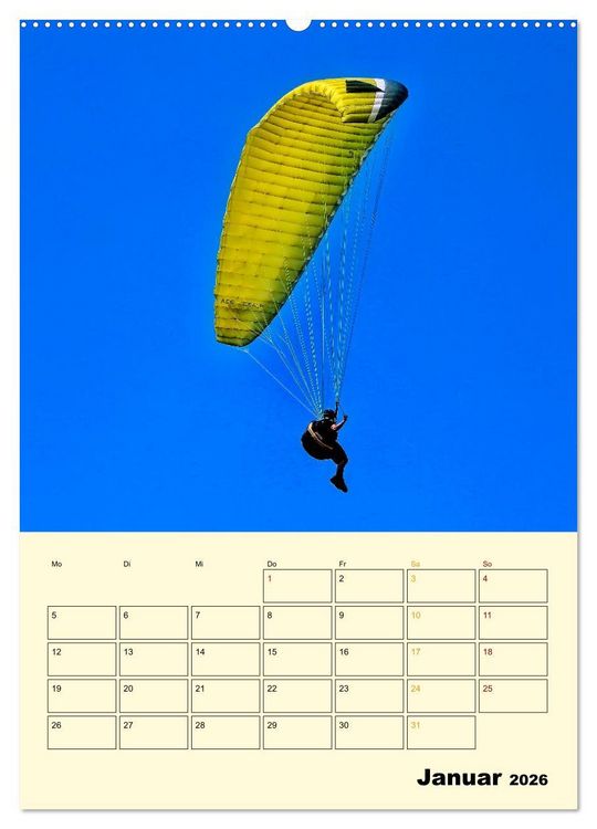 Produktbild: Paragliding - extrem aufregend (Wandkalender 2026 DIN A2 hoch), CALVENDO Monatskalender