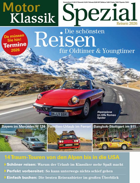 Produktbild: Motor Klassik Spezial Die sch&ouml;nsten Reisen f&uuml;r Oldtimer & Youngtimer