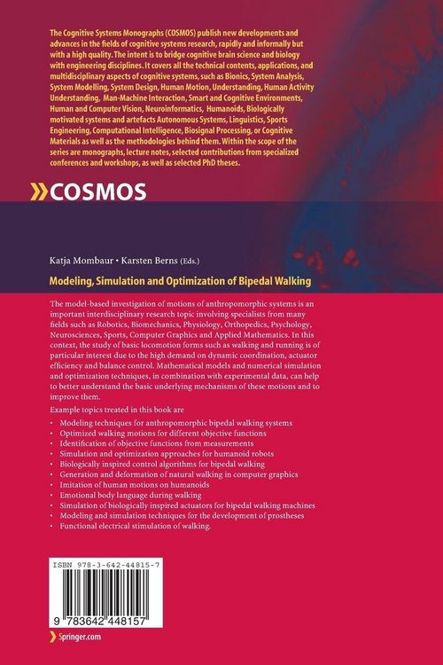 Produktbild: Modeling, Simulation and Optimization of Bipedal Walking