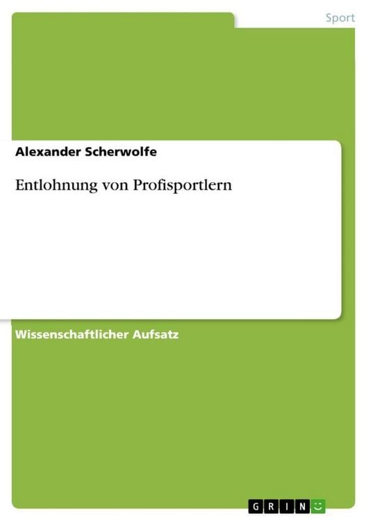 Produktbild: Entlohnung von Profisportlern