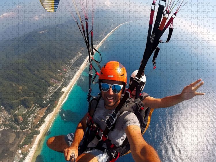 Produktbild: CALVENDO Puzzle Paragliden - nichts f&uuml;r Angsthasen | 1000 Teile Lege-Gr&ouml;&szlig;e 64x48cm Foto-Puzzle f&uuml;r gl&uuml;ckliche Stunden