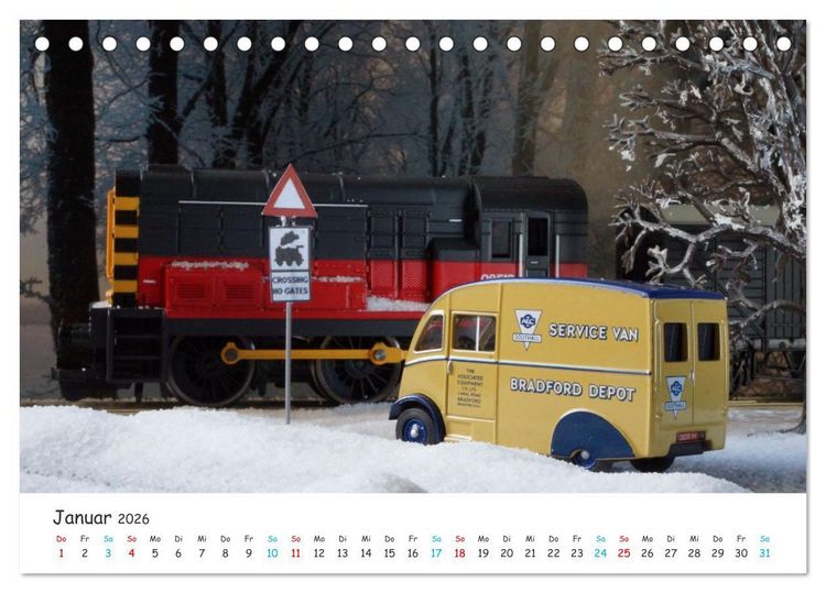 Produktbild: Autos auf der Modellbahn (Tischkalender 2026 DIN A5 quer), CALVENDO Monatskalender