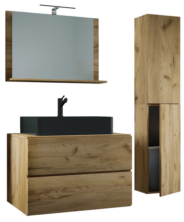 Produktbild: 4-tlg Waschtisch Badm&ouml;bel Lendas 80 cm L Schublade