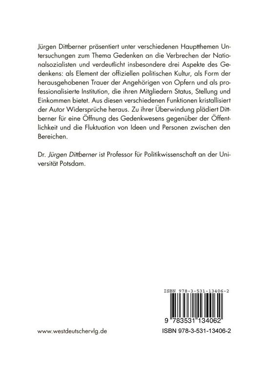 Produktbild: Schwierigkeiten mit dem Gedenken