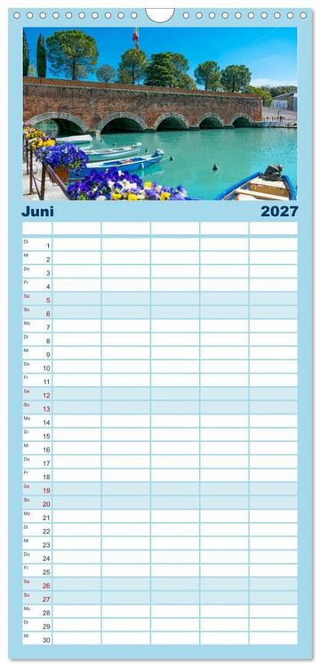 Produktbild: Familienplaner 2027 - Traumziel am Gardasee. Peschiera del Garda mit 5 Spalten (Wandkalender, 21 x 45 cm) CALVENDO