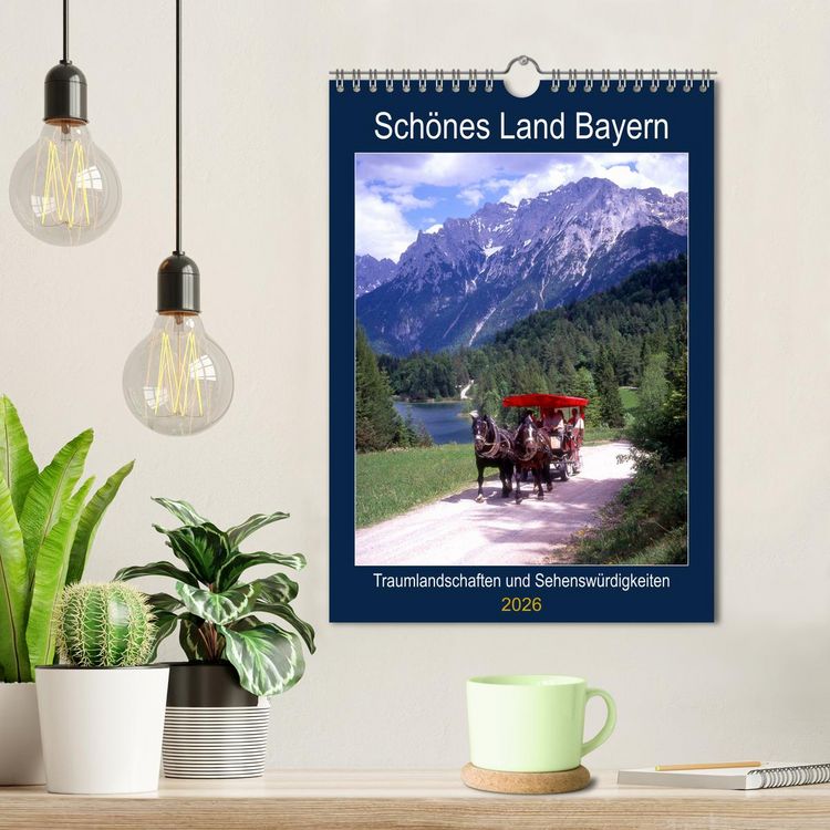 Produktbild: Sch&ouml;nes Land Bayern (Wandkalender 2026 DIN A4 hoch), CALVENDO Monatskalender