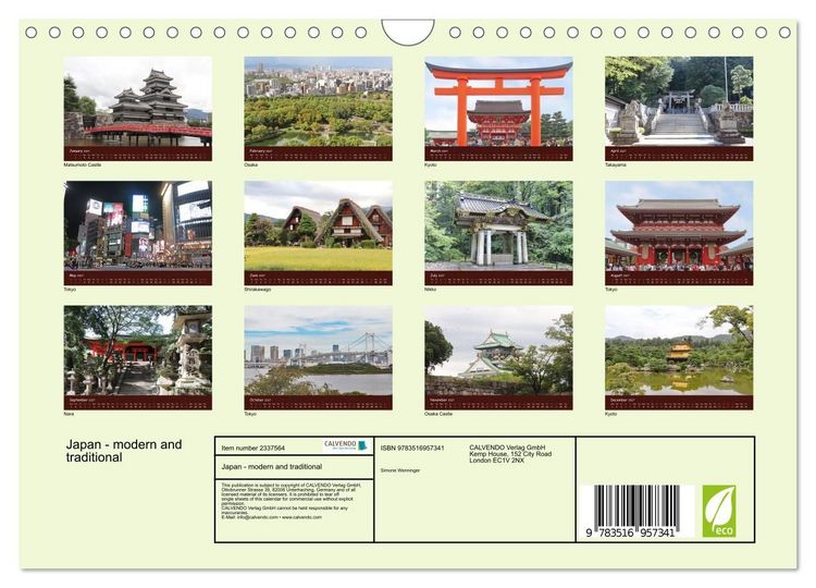 Produktbild: Japan - modern and traditional (Wall Calendar 2027 DIN A4 landscape), CALVENDO 12 Month Wall Calendar