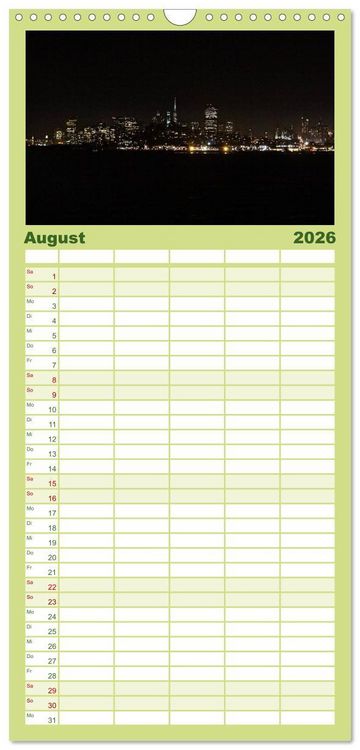 Produktbild: Familienplaner 2026 - San Francisco Westk&uuml;ste USA mit 5 Spalten (Wandkalender, 21 x 45 cm) CALVENDO