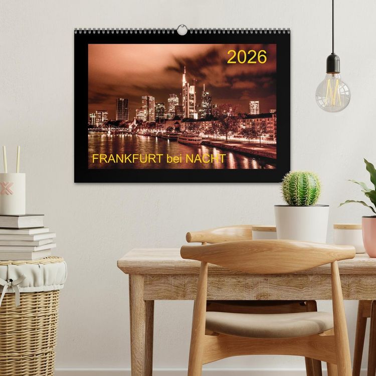 Produktbild: Frankfurt bei Nacht 2026 (Wandkalender 2026 DIN A3 quer), CALVENDO Monatskalender