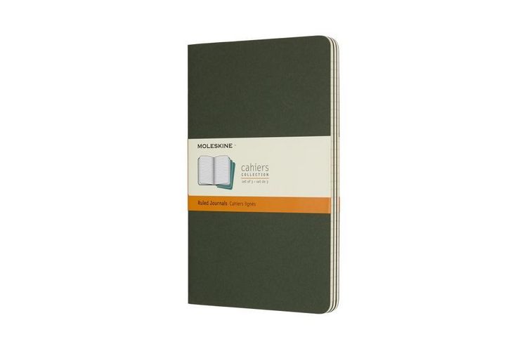 Produktbild: MOLESKINE CAHIER L/A5, 3ER SET, LINIERT, KARTONEINBAND, MYRTENGR&Uuml;N