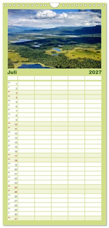 Produktbild: Familienplaner 2027 - Alaska und Kanada mit 5 Spalten (Wandkalender, 21 x 45 cm) CALVENDO