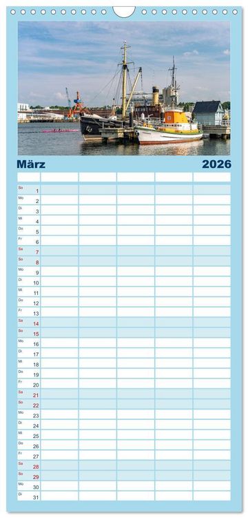 Produktbild: Familienplaner 2026 - Schleswig Holstein - Landeshauptstadt Kiel mit 5 Spalten (Wandkalender, 21 x 45 cm) CALVENDO